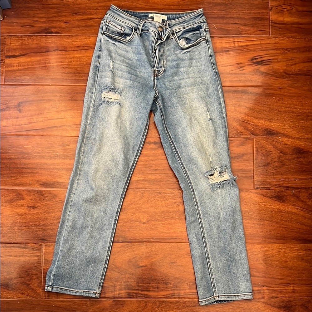 Classic Blue Distressed Women's Jeans